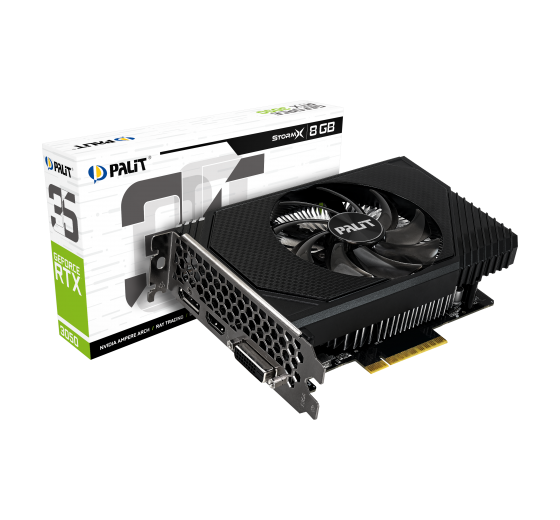 nVidia RTX3050 8GB GDDR6 128bit Palit Storm X DVI HDMI DP (NE63050018P1-1070F) komponentko